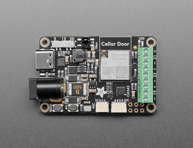 Adafruit Sparkle Motion – ESP32-S3-Based LED Controller with I2S Mic, 4 Outputs, USB-C PD, and WLED/xLights Support